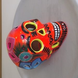 Mexican Talavera Day Of The Dead Skull